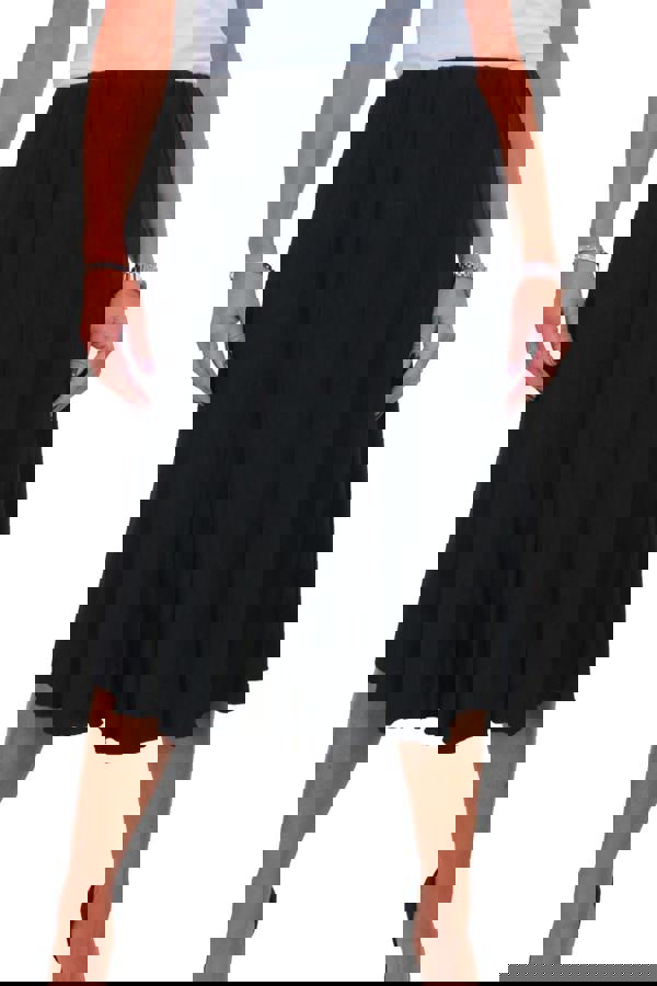 Paulo Due Women's 26" Elasticated Soft Flared Midi Skirt