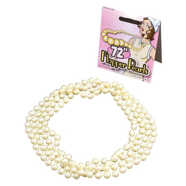 Bristol Novelty Unisex Adults Flapper Beads - Off White - 