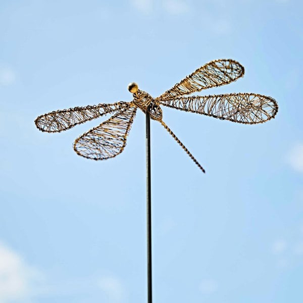 Paper High Tramea Metal Dragonfly Garden Stake Decoration