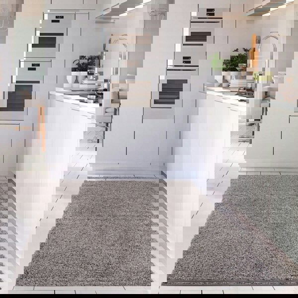 Grey shaggy rug Easy to clean, Colourfast, Resilient, Pet-friendly