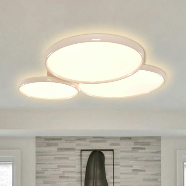 Lightsin Full Spectrum Dimmable Ivory White Aluminum Round LED Ceiling Light Lightsin UK 3 Circles In Stock 