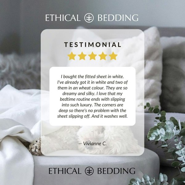 Ethical Bedding Eucalyptus Silk Fitted Sheet - Wheat