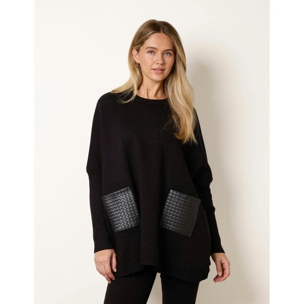 Blue Vanilla Oversized Jumper With Patch Pockets