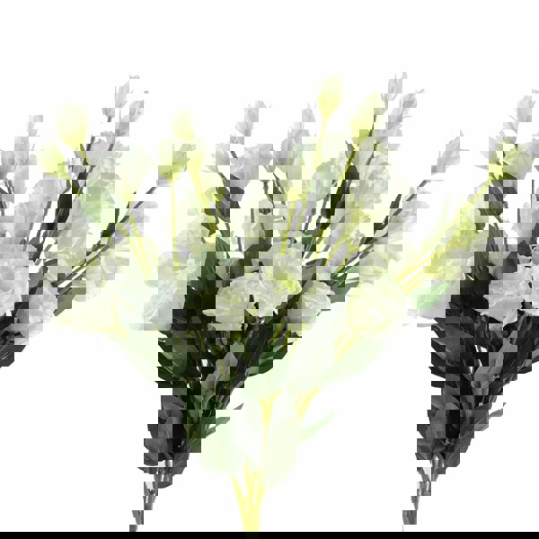 Leaf Pack of 6 x 80cm Artificial White Wild Rose Stem - 36 Flowers