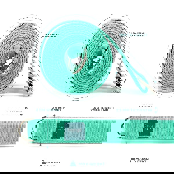 Myga 2-in-1 Yoga Belt Strap Available in 6 Colours: Turquoise, Black, Dusty Pink, Royal Blue, Plum, and Grey