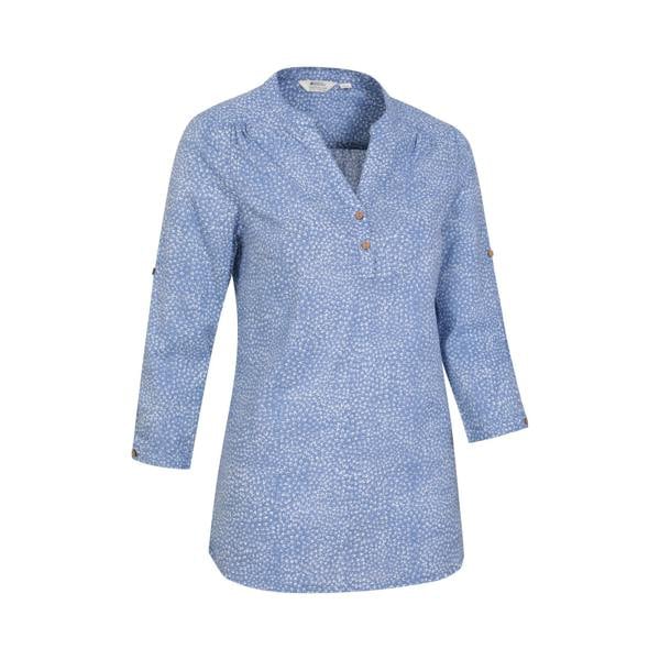 Mountain Warehouse Womens/Ladies Petra All-Over Print 3/4 Sleeve Shirt - Corn Blue - 