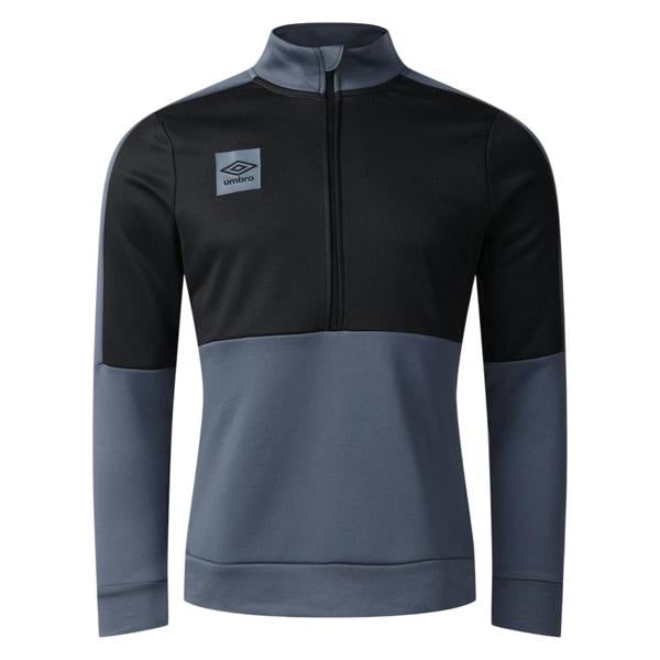 Umbro Mens Half Zip Sports Top - Grisaille/Black