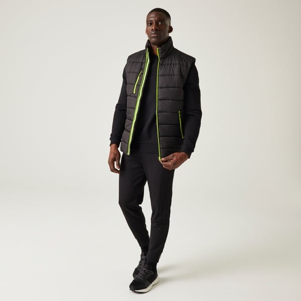 Regatta Mens Navigate Thermal Body Warmer - Black Lime Green