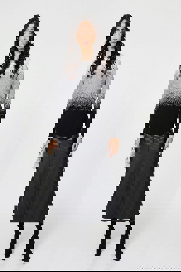 Grey | Ombre Print Long Sleeve Jumper
