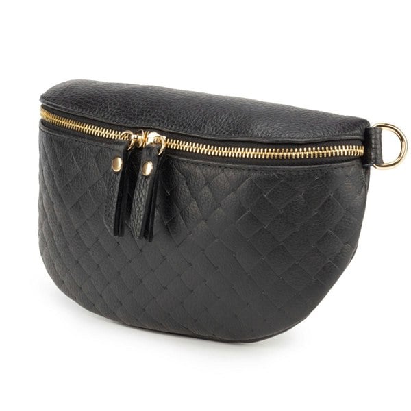 Elie Beaumont Woven Sling Bag Black - Midi size