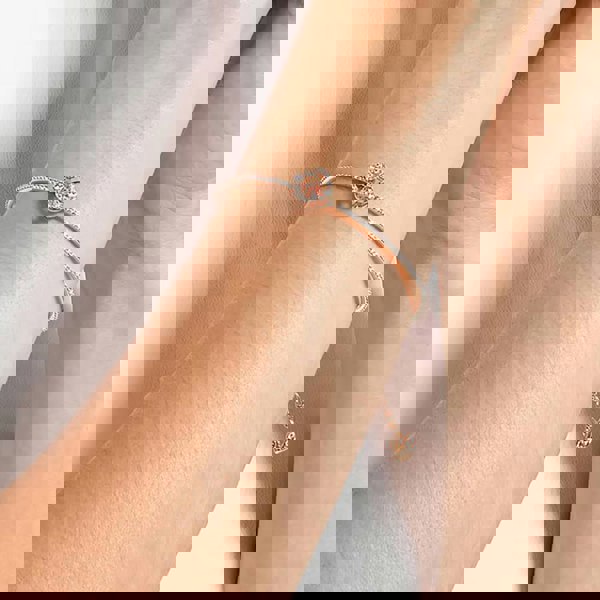 Swarovski Sparkling Dance Rose Gold Tone Pink and White Crystal Bangle 5516476 M