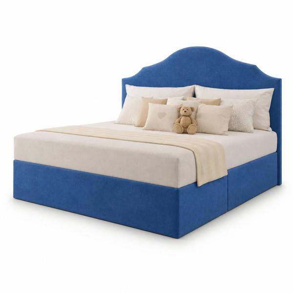 Great British Beds Paisley Divan Bed - Blue Plush