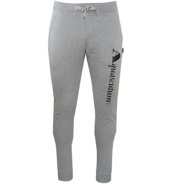 Aquascutum Mens Logo Jogging Bottoms - Grey - 