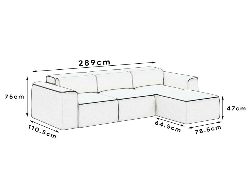 DS Living Piper 3 Seater Sofa - Cream