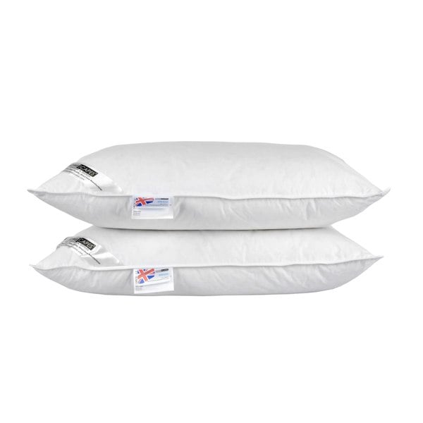 HOMESCAPES White Duck Feather and Down Pillow Pair