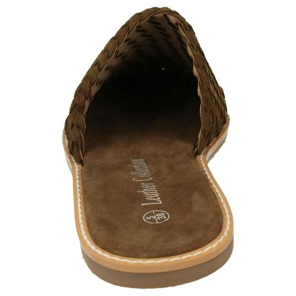 Leather Collection Ladies Leather Collection Weave Vamp Mules