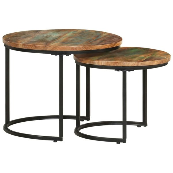 Berkfield Nesting Tables 2 pcs Solid Reclaimed Wood