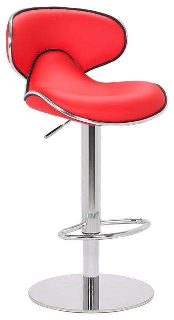 Lamboro Deluxe Carcaso Faux Leather Bar Stool, Adjustable Swivel, Weighted Base
