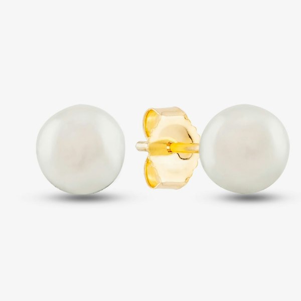 T. H. Baker 9ct Yellow Gold Akoya Pearl Stud Earrings EOZ102CM