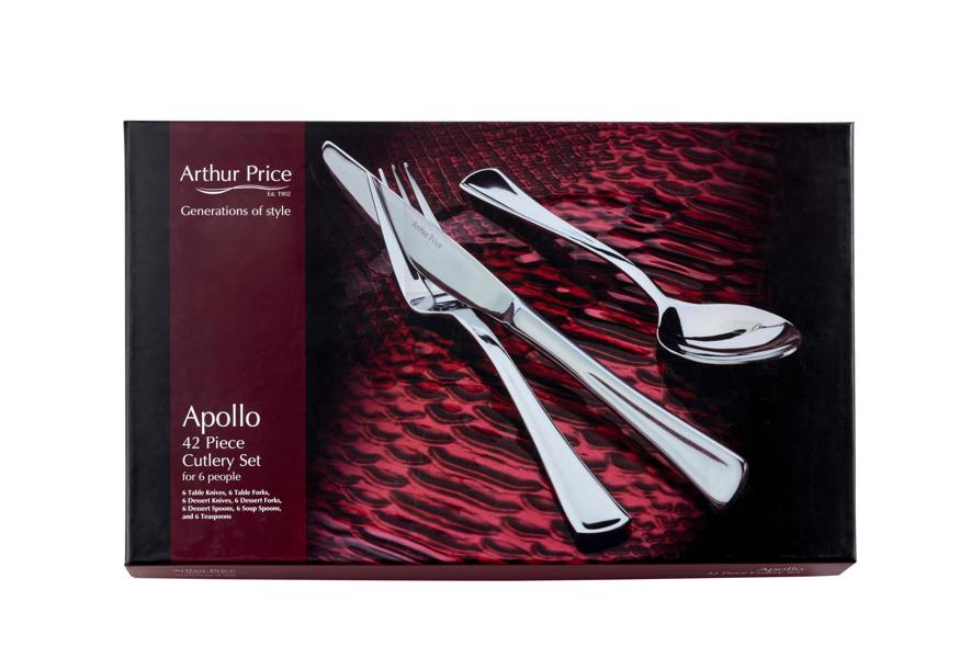 Arthur Price 'Apollo' Stainless Steel 42 Piece 6 Person Gift Boxed Cutlery Set