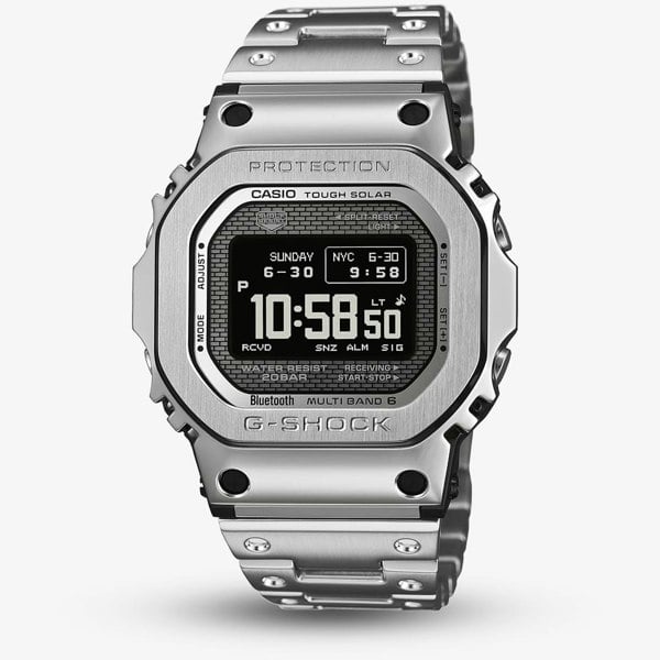 Casio Mens G-Shock Full Metal Origin 5000 Series Silver Digital Solar Bracelet Watch GMW-BZ5000D-1ER