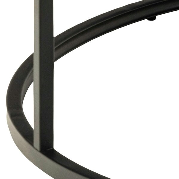 Wyld Haus Odense Round Black Marble Effect Coffee Table Black Metal Legs