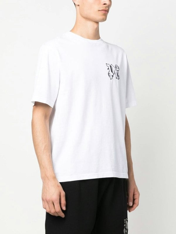 Palm Angels Monogram Regular Tee white - Supplied FashionPALM ANGELS