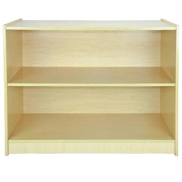 Maple A1200 shop counter featuring a smooth, light wood finish with two spacious shelves for display and storage