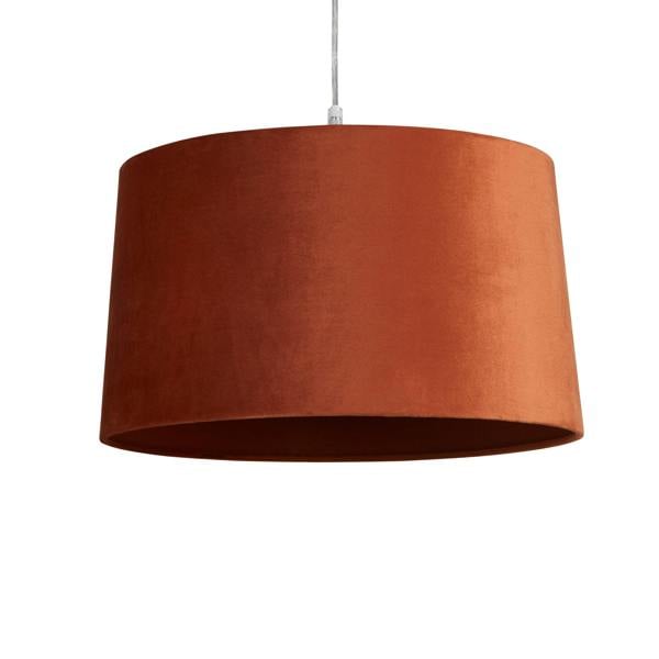 Lighting Collection VELVET DRUM SHADE 40CM BURNT ORANGE
