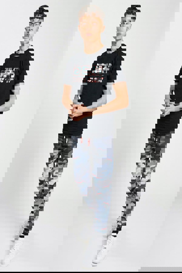 Beat Boyz Club Peak T-Shirt - Black/Camo Fade