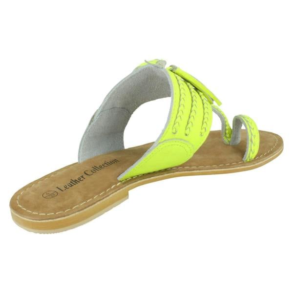 Leather Collection Ladies Leather Collection Toe Loop Sandals F00275