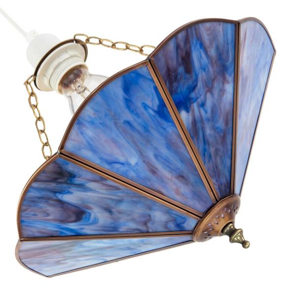Lavender Purple Chic Tiffany Glass Easy Fit Pendant Shade with Chains Image 4