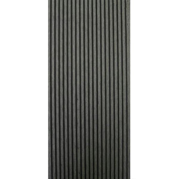 Castle Grey Jardí Composite Decking with a textured, grooved surface, ideal for outdoor spaces, showcasing durability and style