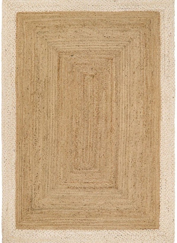 The Rugs Hand-Braided Jute Rug with Colourful Border