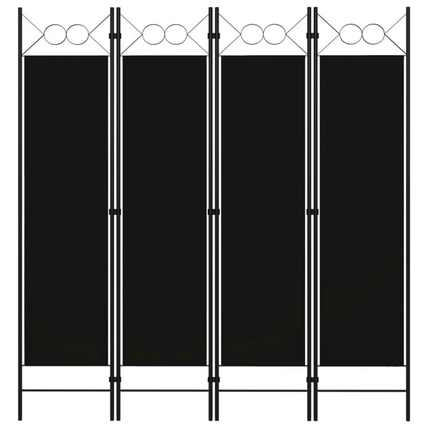Berkfield 4-Panel Room Divider Black 160x180 cm