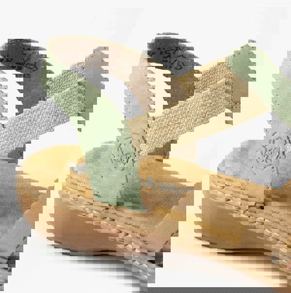 Rieker 65918-52 Womens Sandals - Green Combination