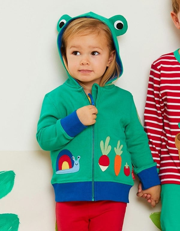 Organic Frog Applique Hoodie - Toby Tiger UK Retail