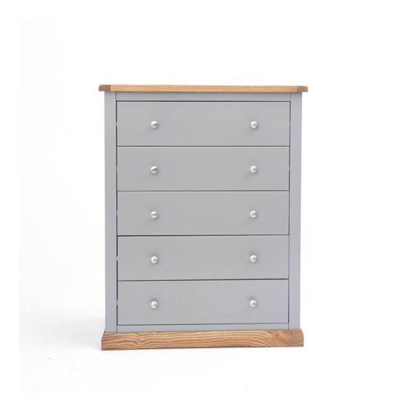 Biccari 5 Drawer Chest of Drawers Chrome Knob