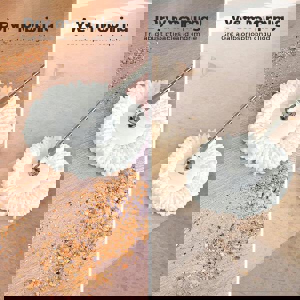 Cleanflo Spin Bucket Set Wet Dry Stainless Steel 360Â° Rotating 2 Floor Mop Head