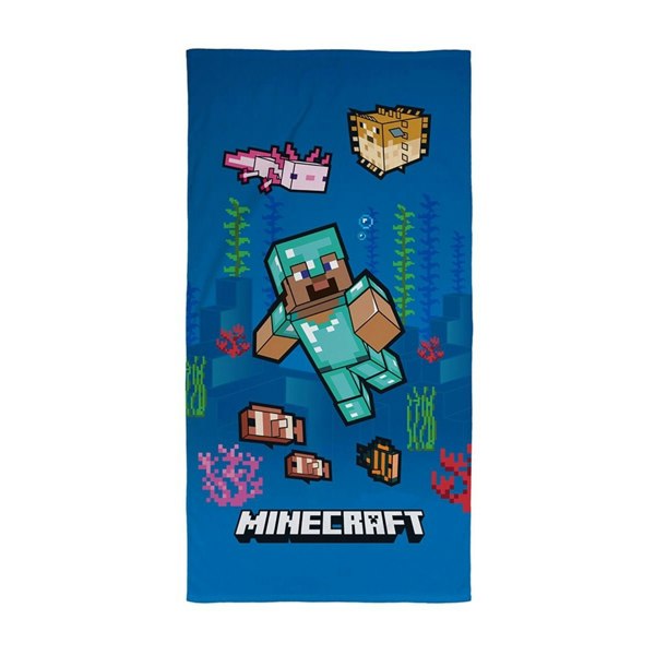 Minecraft Ocean Bath Towel - Blue