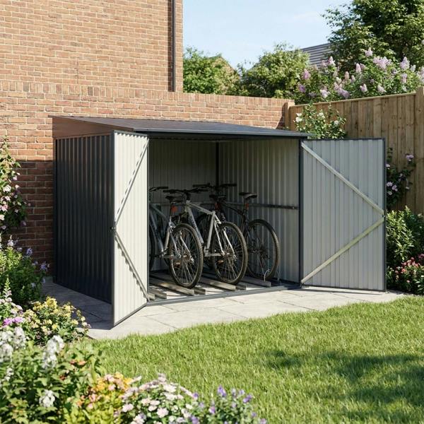 Nicoman Metal Bicycle Storage Shed for Up to 4 Bikes