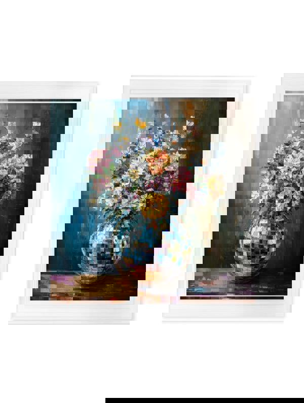 Exceptional Art Disco Bloom Wildflowers - Strong White Hurstwood square frame