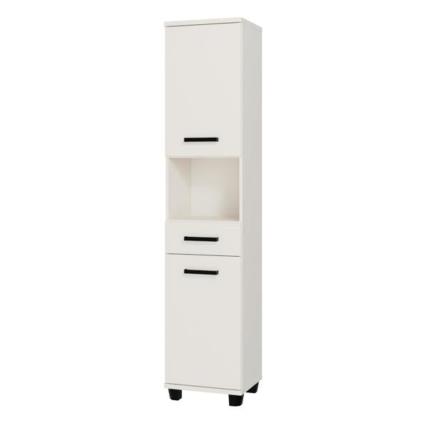 Furniture To Go Veris Tall Narrow Bathroom Cupboard with 2 Doors & 1 Drawer in Sand