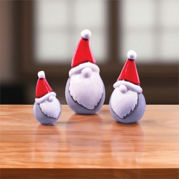 St Helens Ceramic Plump Gonk Family Display, Set of 3