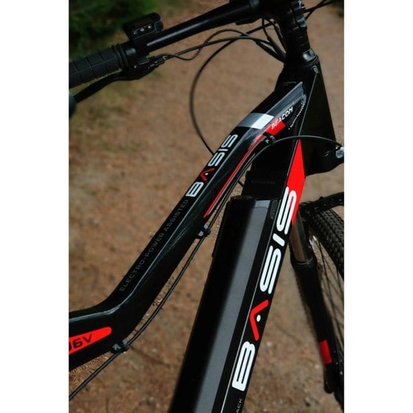 Basis Beacon E-MTB Electric Mountain Bike, 27.5" Wheel, 16" Frame - Black/Red