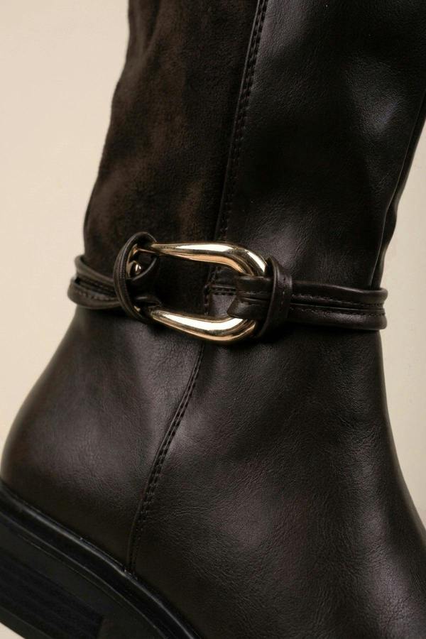 Saoirse Knee High Boots - Brown