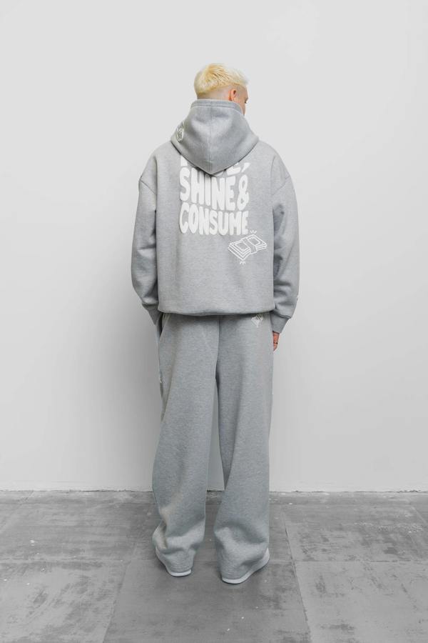 Fresh Couture Fresh Flavours Rise Shine Consume Hoodie - Light Grey Marl