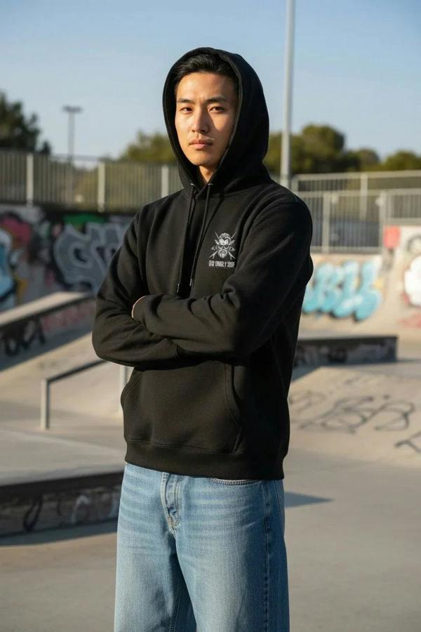 Bob Gnarly Surf Skull & Crossboards Classic Hoodie