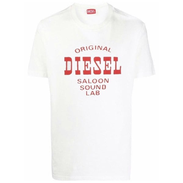 Diesel Saloon Sound Lab Logo Off White T-Shirt