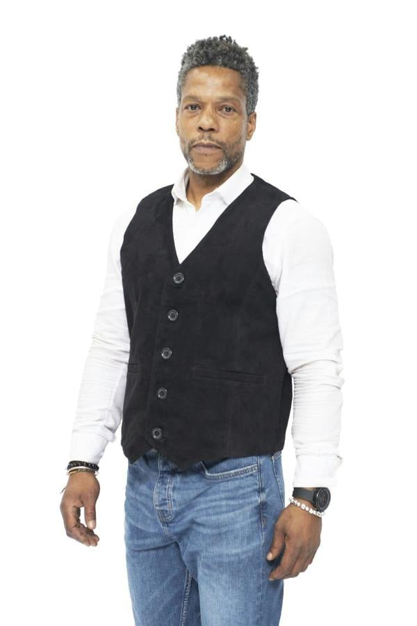Infinity Leather Mens Classic Goat Suede Leather Waistcoat-Norwich